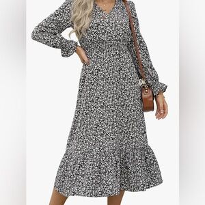 PRETTYGARDEN Women's Long Sleeve Midi Dress